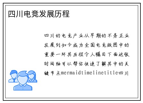 四川电竞发展历程